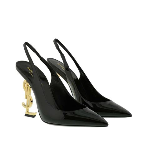 ysl black satin pumps|ysl heels black price.